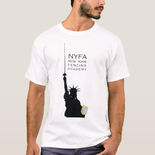 Camiseta NY - Estátua de Esgrima do Tee de Homens da Liber