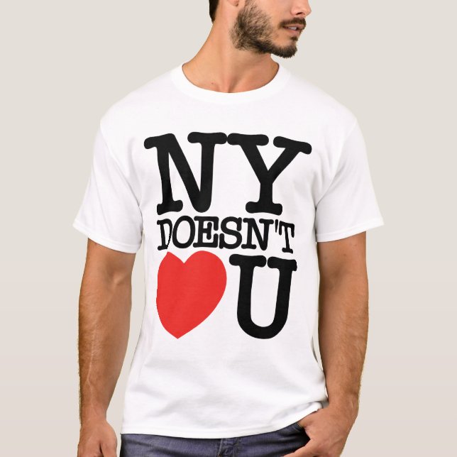 Camiseta NY não faz coração (amor) U (Frente)