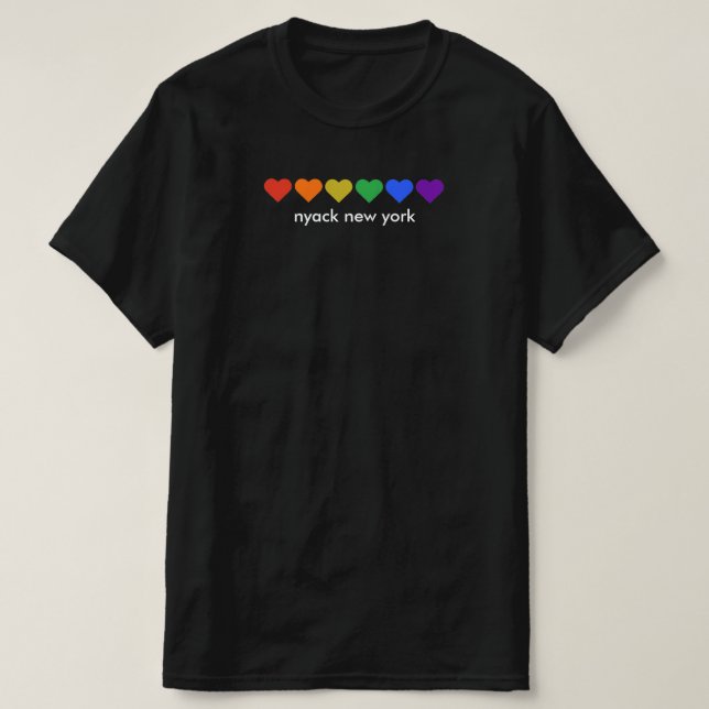 Camiseta Nyack New York Rainbow Pride Heats (Frente do Design)