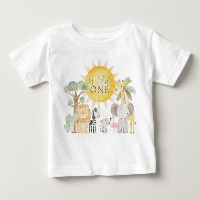 Camiseta Nyala Safari Animais Selvagens Um Primeiro Anivers (Frente)