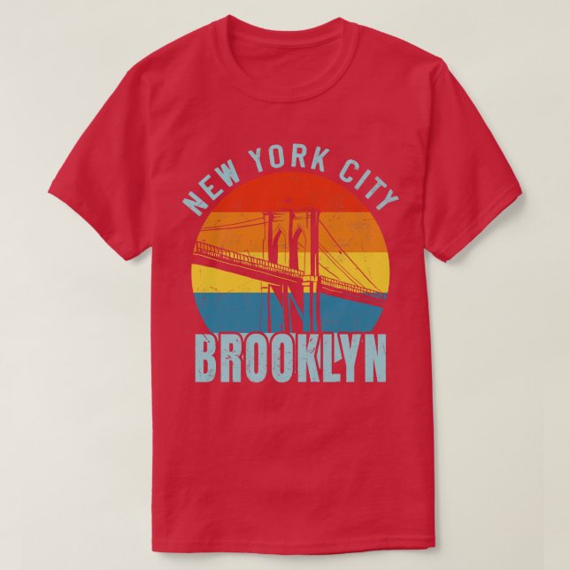 Camiseta NYC Brooklyn Bridge Retro (Frente do Design)