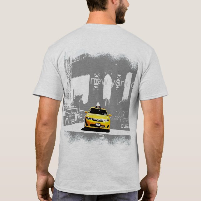 Camiseta Nyc Brooklyn Yellow Taxi Mens Modern Modelo (Verso)