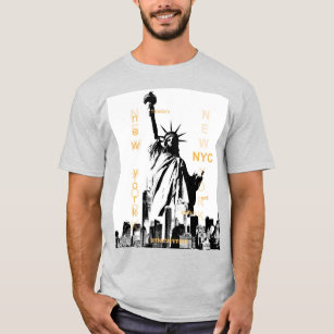Camiseta Nyc Liberty Statue New York Mens Ash Trendy