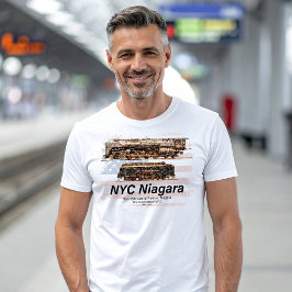 Camiseta NYC Niagara Steam Locomotive Profile American flag