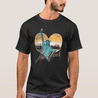 Camiseta NYC Nova Iorque Skyline Souvenir Estátua de Liber
