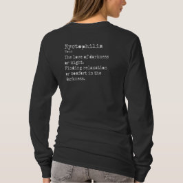 Camiseta Nyctofilia: Pescoço da Tripulação de Longa Distânc