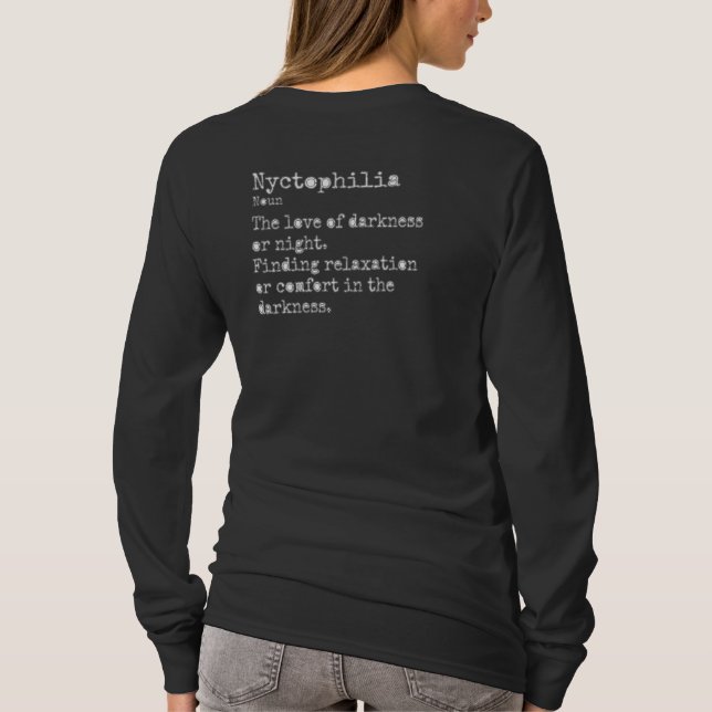 Camiseta Nyctofilia: Pescoço da Tripulação de Longa Distânc (Verso)