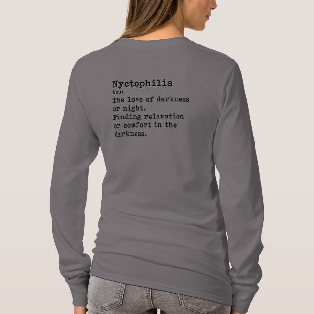 Camiseta Nyctofilia: Pescoço da Tripulação de Longa Distânc (Verso)