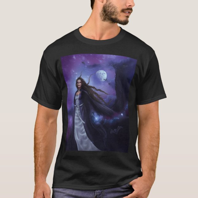 Camiseta Nyx - Deusa Da Lua Noturna E Estrelas (Frente)