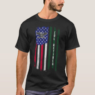 Camiseta O6 Coronel Coronel Rank American Flag Veteranos
