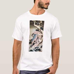 Camiseta o 松に鶴, 北斎 Cranes no pinheiro, Hokusai, U