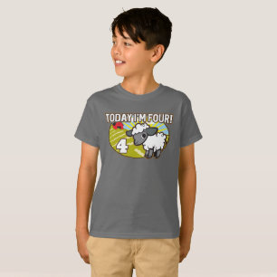 Camiseta O 4º aniversário do garoto hoje eu sou quatro! Lâm