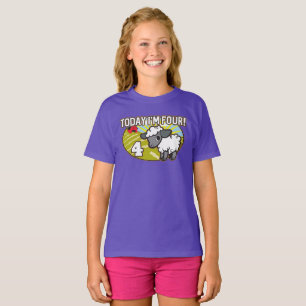 Camiseta O 4º aniversário do garoto hoje eu sou quatro! Lâm