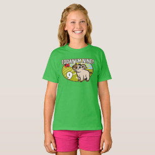 Camiseta O 9º Aniversário do Criança Hoje eu tenho Nove! Po