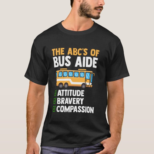 Camiseta O Abc Da Atitude Da Ajudante De Ônibus Bravura Com (Frente)
