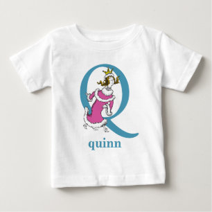 Camiseta O ABC do Dr. Seuss: Letra Q - Azul  Adicione Seu N