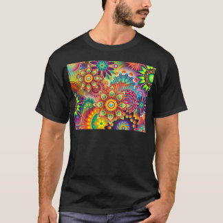 Camiseta O abstrato, flores, illustartion, cor, floresce a