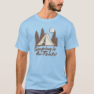 Camiseta O acampamento está em tendas