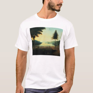 Camiseta O acampamento no lago George, New York, 1759 (óleo