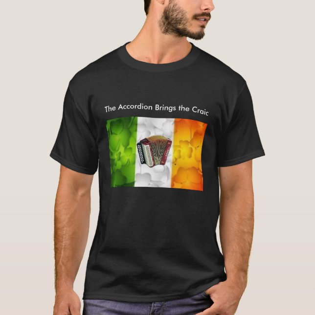 Camiseta O acordeão traz o Craic (Frente)