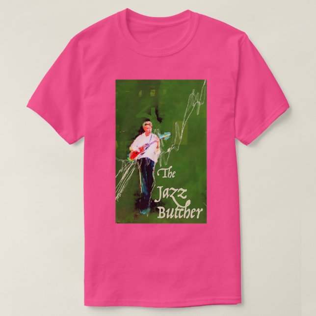 Camiseta O açougueiro do jazz em verde (Frente do Design)