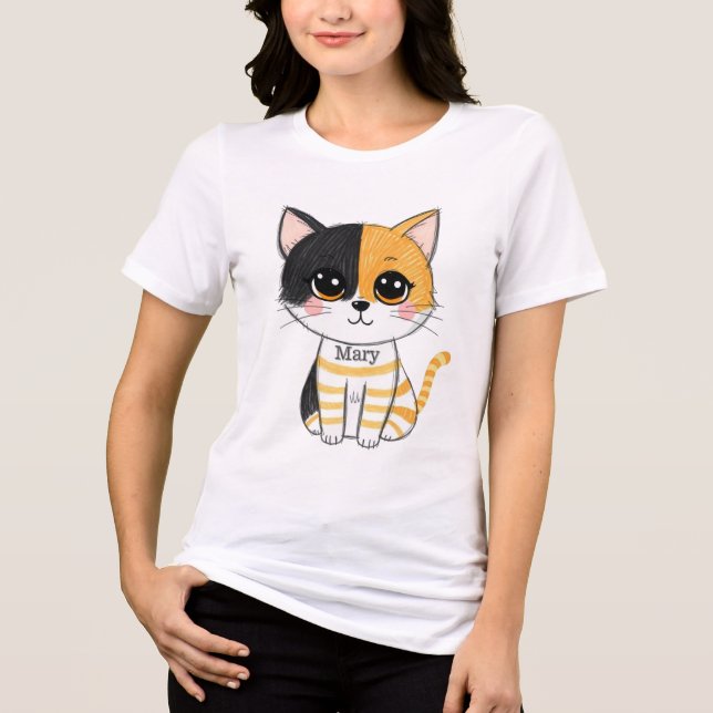 Camiseta O Adorável Gato Malicioso (Frente)