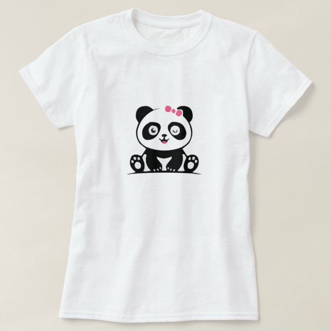 Camiseta O adorável panda (Frente do Design)