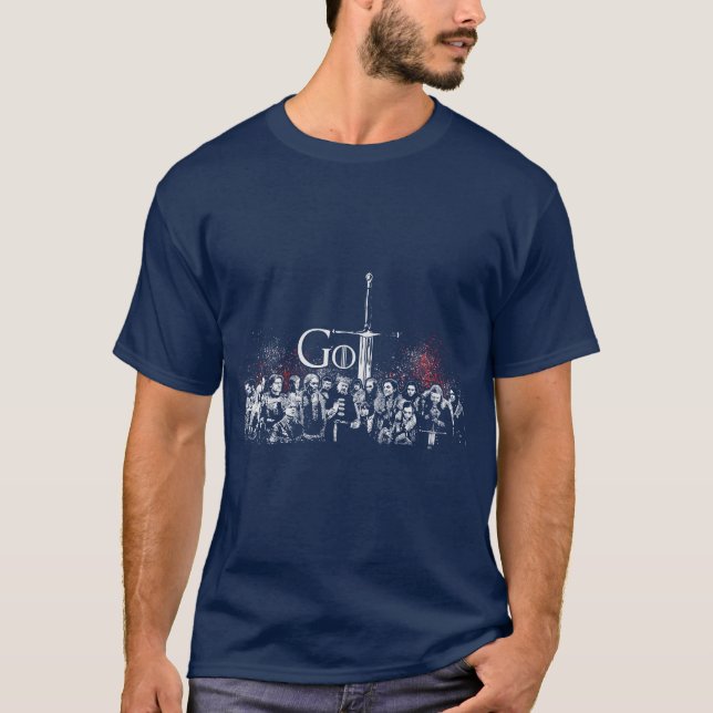 Camiseta O adulto OBTEVE a tronos todos os caráteres (Frente)