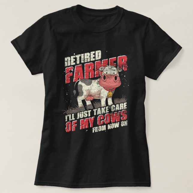 Camiseta O Agricultor Aposentado Só Vai Cuidar Das Minhas V (Frente do Design)