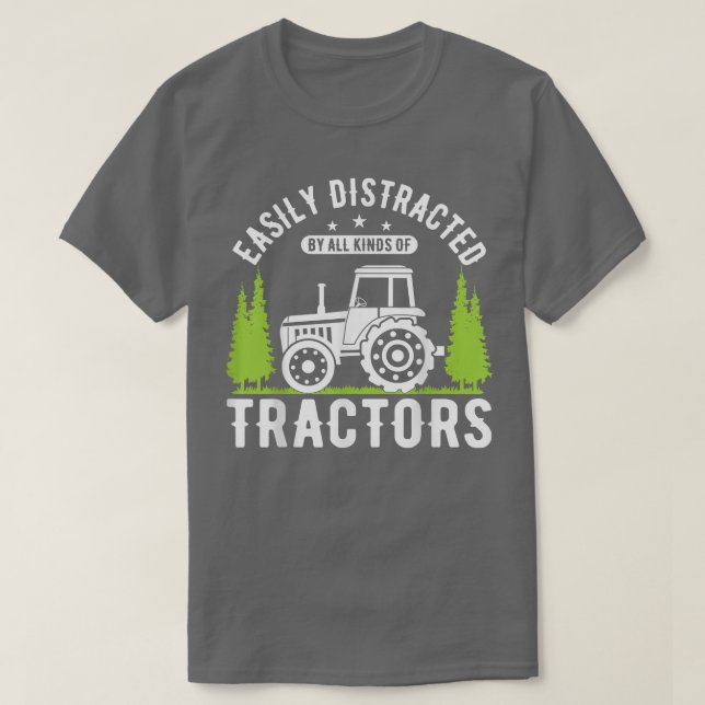 Camiseta O agricultor é facilmente distraído por todo o tip (Frente do Design)