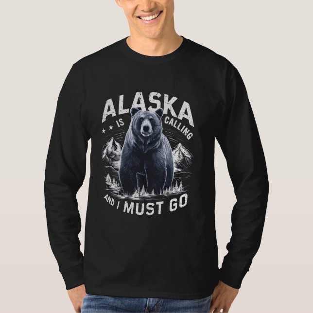 Camiseta O Alaska Está Ligando E Eu Preciso Ir, Urso do Ala (Frente)
