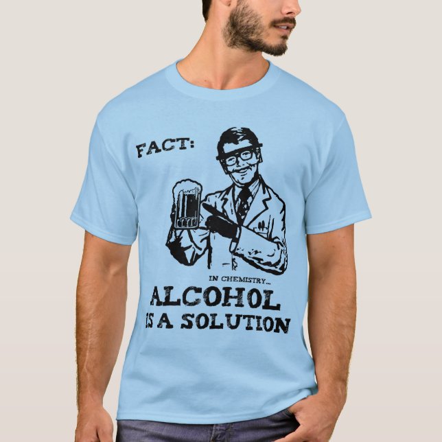 Camiseta O álcool é uma solução na química retro (Frente)
