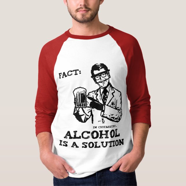 Camiseta O álcool é uma solução na química retro (Frente)