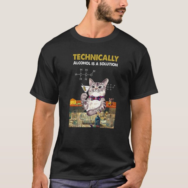 Camiseta O Álcool Tecnicamente É Uma Química De Solução Dri (Frente)