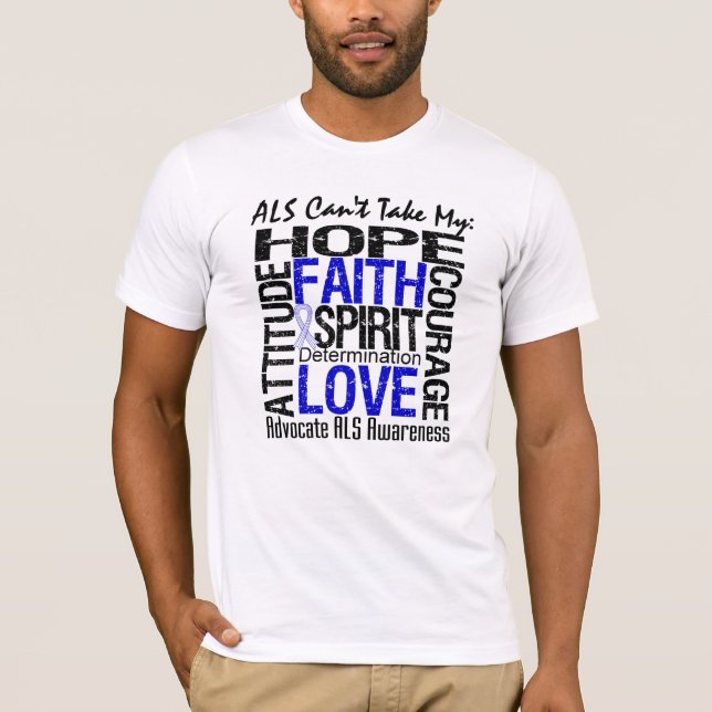 Camiseta O ALS não pode tomar minha colagem da esperança (Frente)