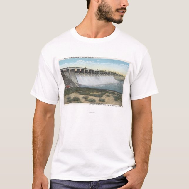 Camiseta O americano cai Spillway da represa, Oregon (Frente)