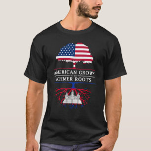 Camiseta O americano crescido com Cambodian enraíza