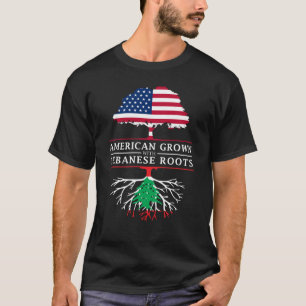 Camiseta O americano crescido com libanês enraíza   Líba