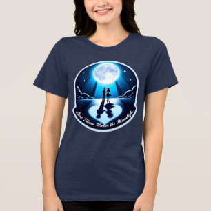 Camiseta O amor brilha sob o luar Noite Romântica A