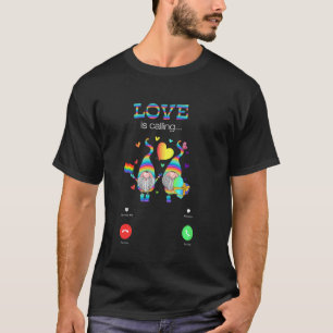 Camiseta O Amor Chama Gnomos Casais Engraçados Lgbt Lésbica