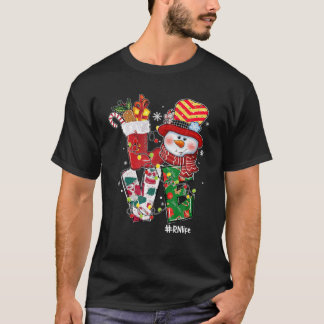 Camiseta O AMOR CNA Life Enfermeira Natal Homem de Neve Cor