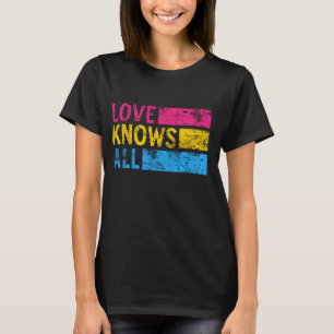 Camiseta O Amor Com Vintagem Pansexual Conhece Todo Orgulho