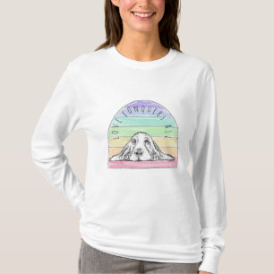 Camiseta o amor conquista tudo cachorro arco-íris basset ho