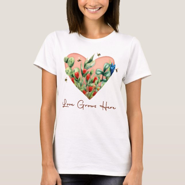 Camiseta O Amor Cresce Aqui (Frente)