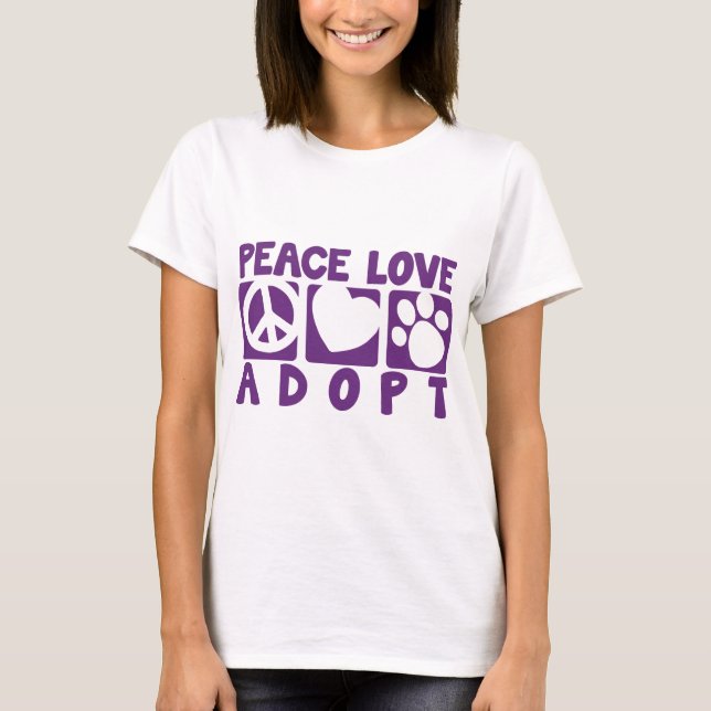 Camiseta O amor da paz adota (Frente)