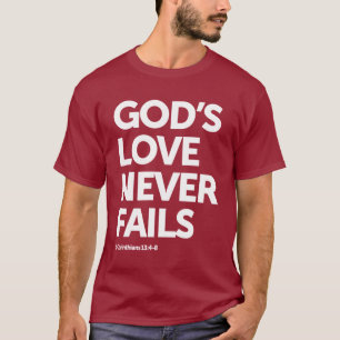 Camiseta O amor de Deus nunca falha Design cristão