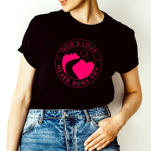 Camiseta O amor de Deus nunca faz Bíblia seca Verse John 4: