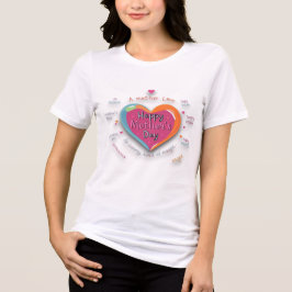 Camiseta O amor de uma mãe - Design de coração colorido