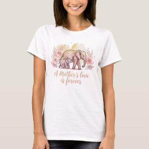 Camiseta O amor de uma mãe é para sempre elefante mãe e beb