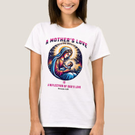 Camiseta O amor de uma mãe é um reflexo do amor de Deus.
